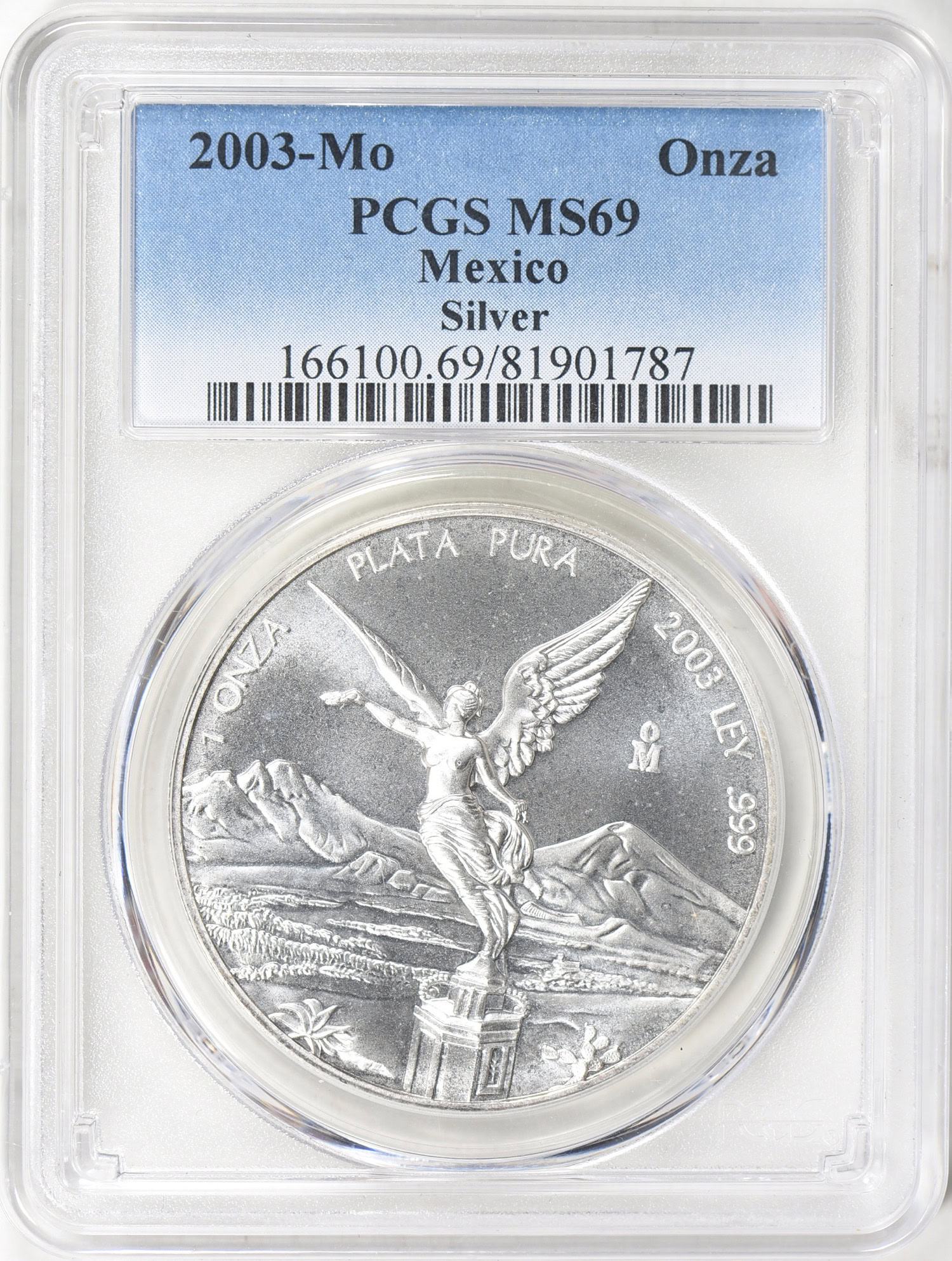 1970年代｜アメリカ｜マザーオブパールゼブラ Mexico 2003-Mo Silver 1 Onza Libertad PCGS MS-69 (Item 769264