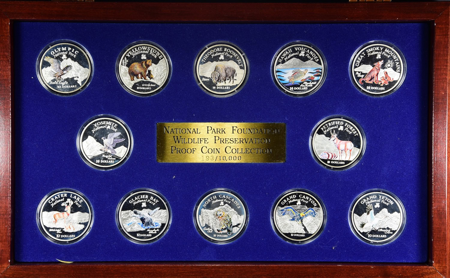 Cook Islands 1996-98 Silver $10 National Park Foundation Wildlife