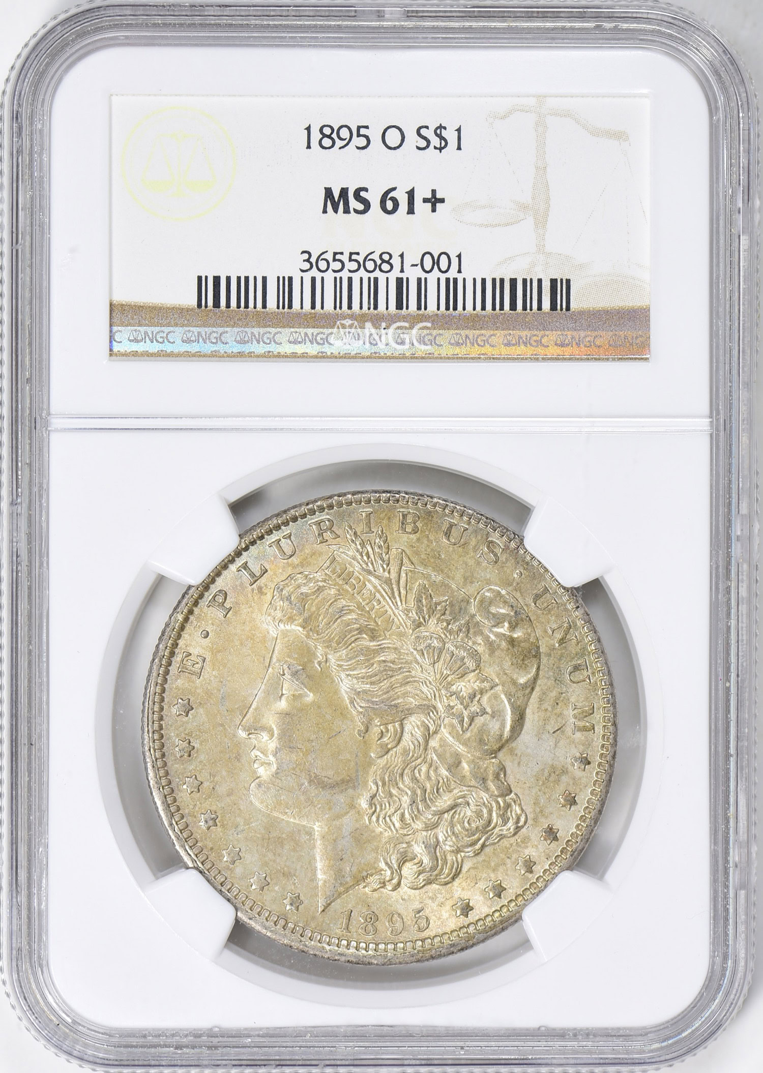 1895-O Morgan Silver Dollar NGC MS-61+ (Toned) (Item 780761
