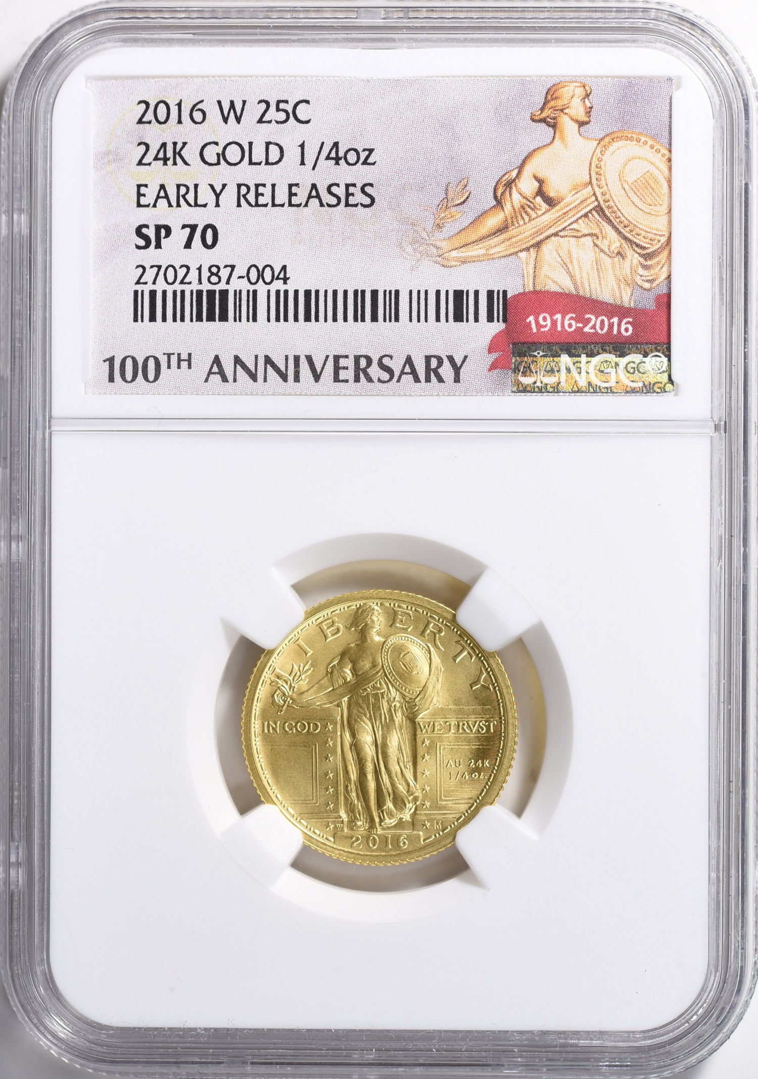 2016-W Gold Mercury Dime, Standing Liberty Quarter, and Walking