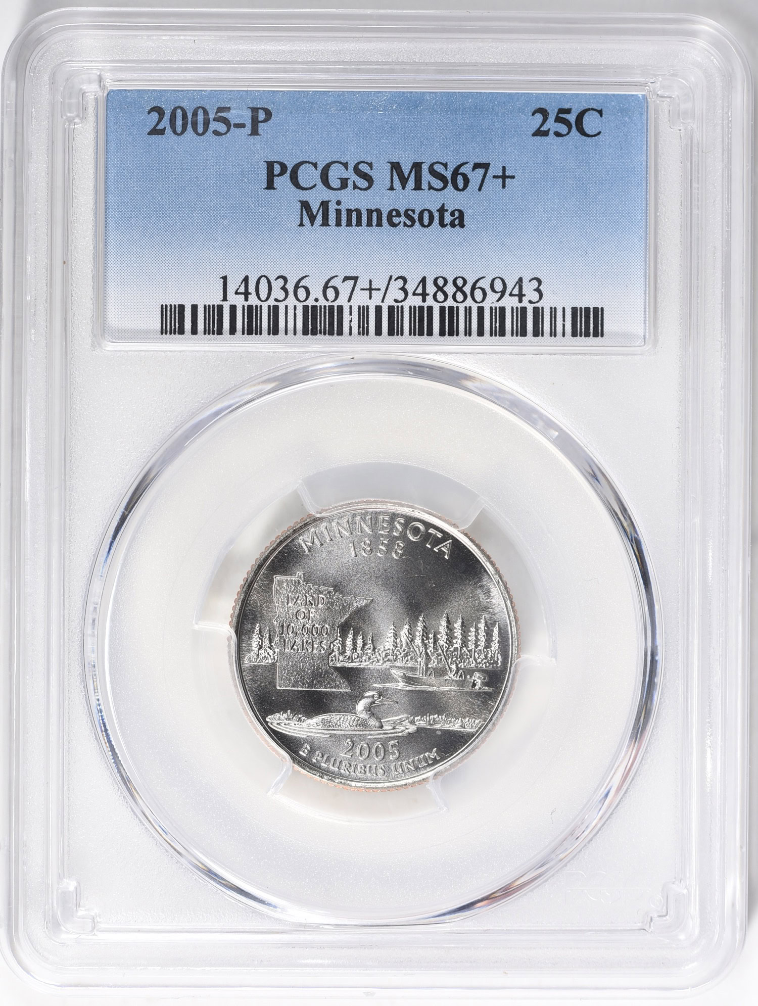 2005-P State Quarter Minnesota PCGS MS-67+ (Item 810859