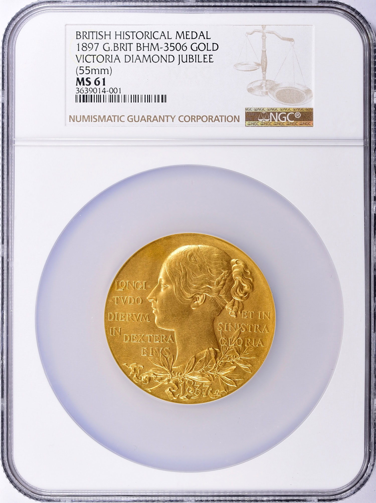 Great Britain 1897 Gold 55mm Queen Victoria Diamond Jubilee Medal