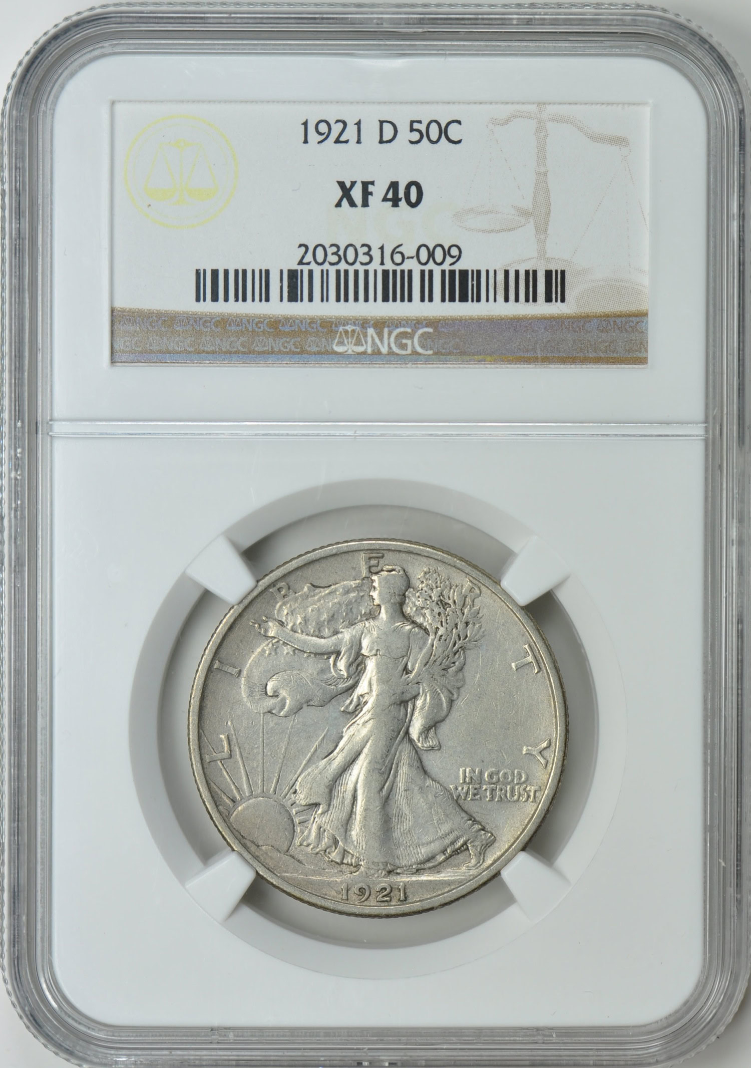 1921-D Walking Liberty Half Dollar NGC XF-40 (Item 816270