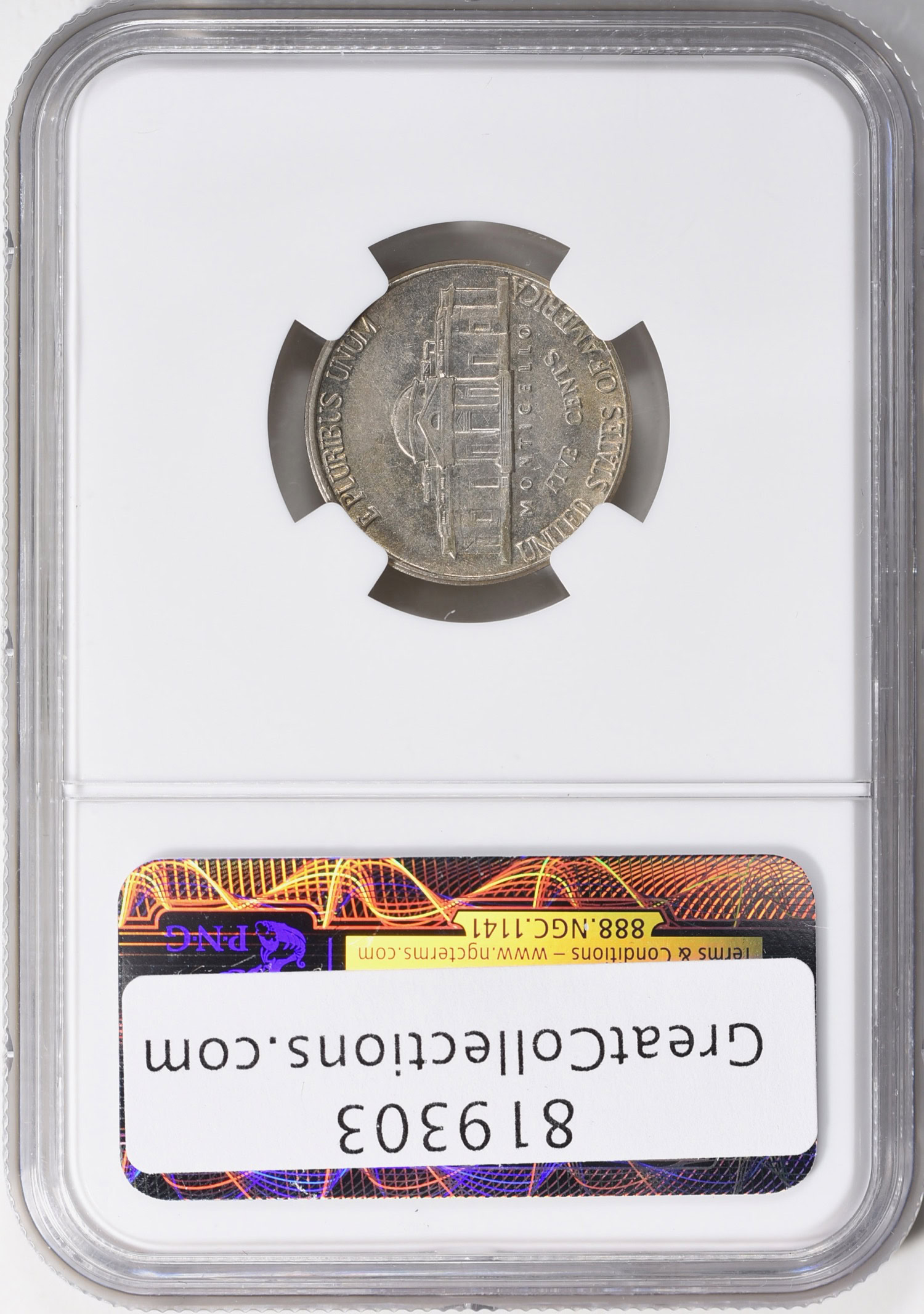 Mint Error 2001-P Jefferson Nickel Rotated Dies NGC AU-55 | NGC