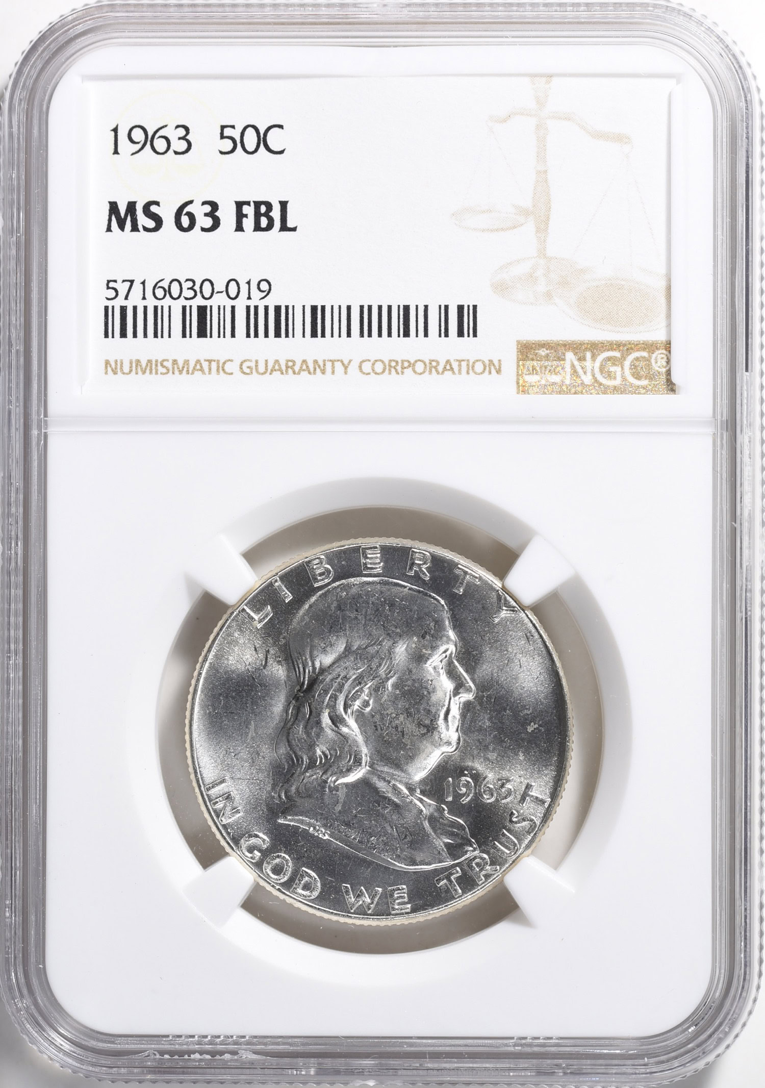 1963 Franklin Half Dollar NGC MS-63 FBL (Item 822110