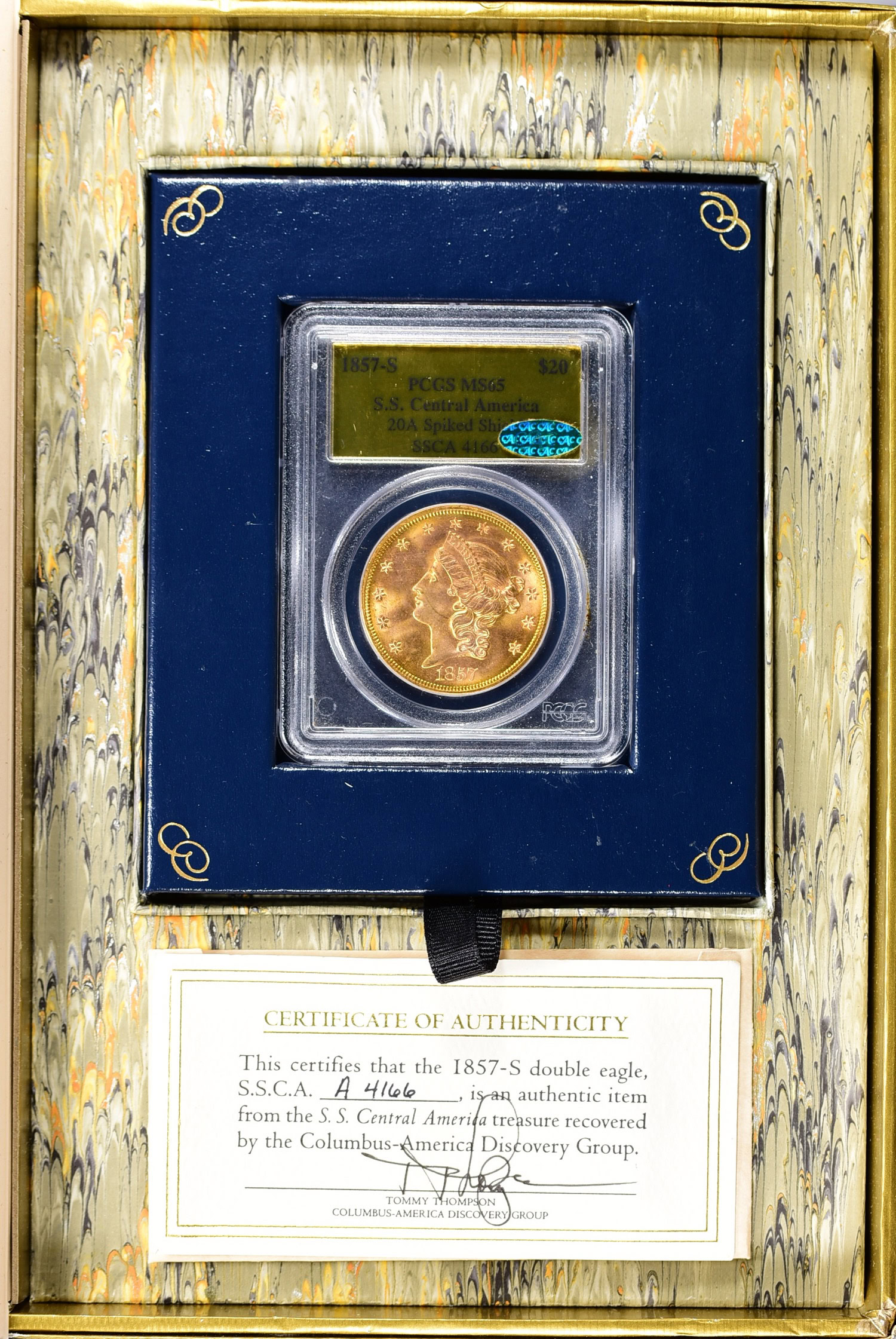 1857-S Liberty Gold Double Eagle Shipwreck S.S Central America 20A