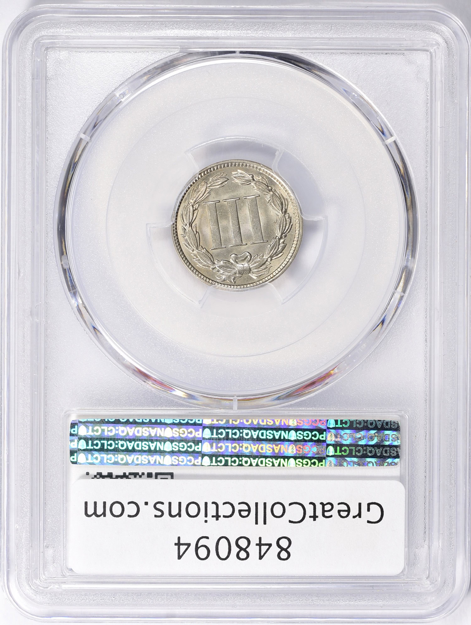 1870 Nickel Three-Cent Piece PCGS MS-66+ (CAC Green) (Item 848094