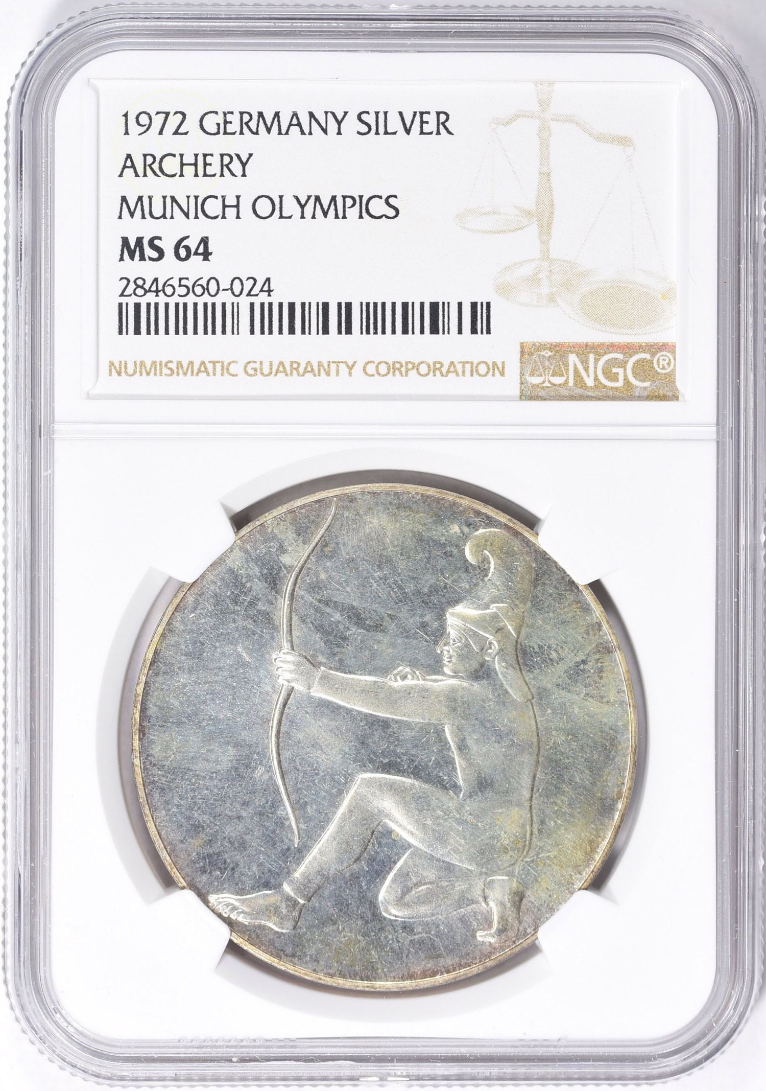 Münchenオリンピック記念1972 Germany 1972 Silver 35mm Archery Munich Olympics Commemorative
