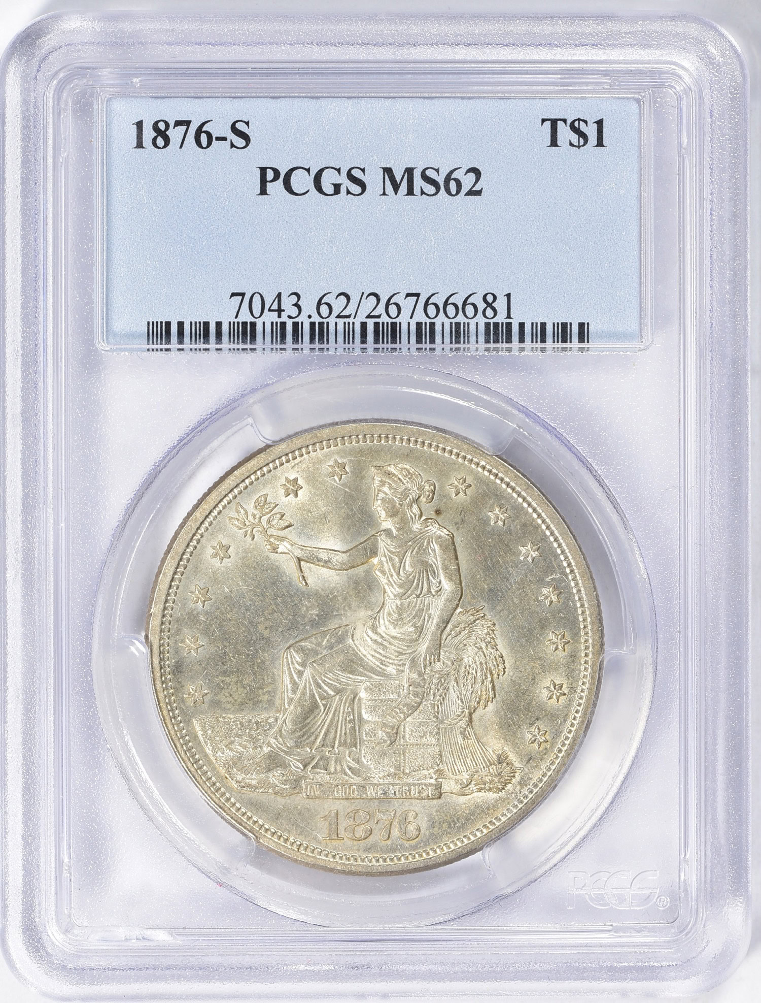 1876-S Trade Silver Dollar PCGS MS-62 (Item 882381
