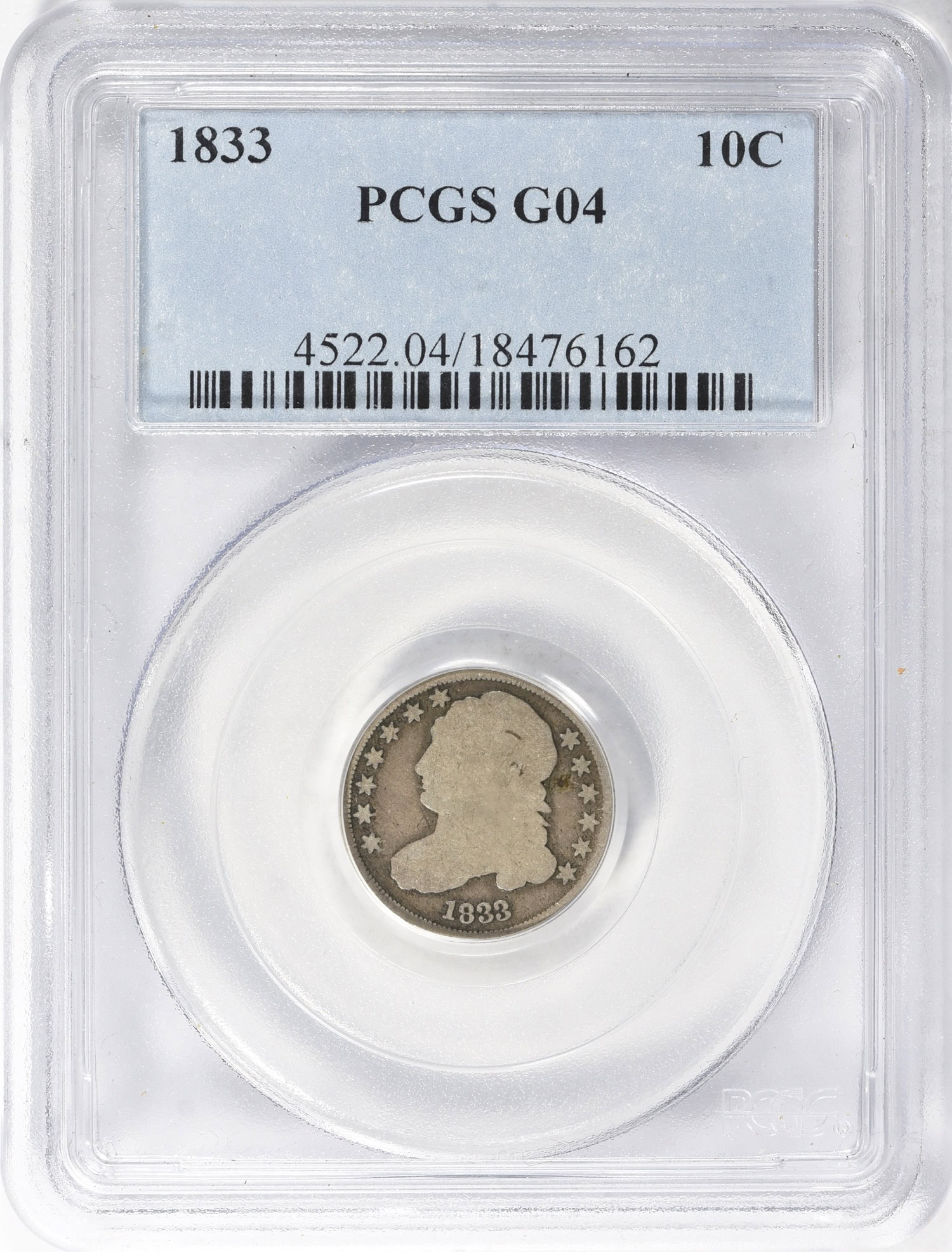 1833 Capped Bust Dime PCGS G-04 (Item 883166) | GreatCollections