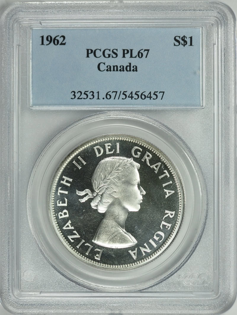 1962年カナダ25セント銀貨25C NGC PL67 カメオ MAC品質｜カナダ 25セント(