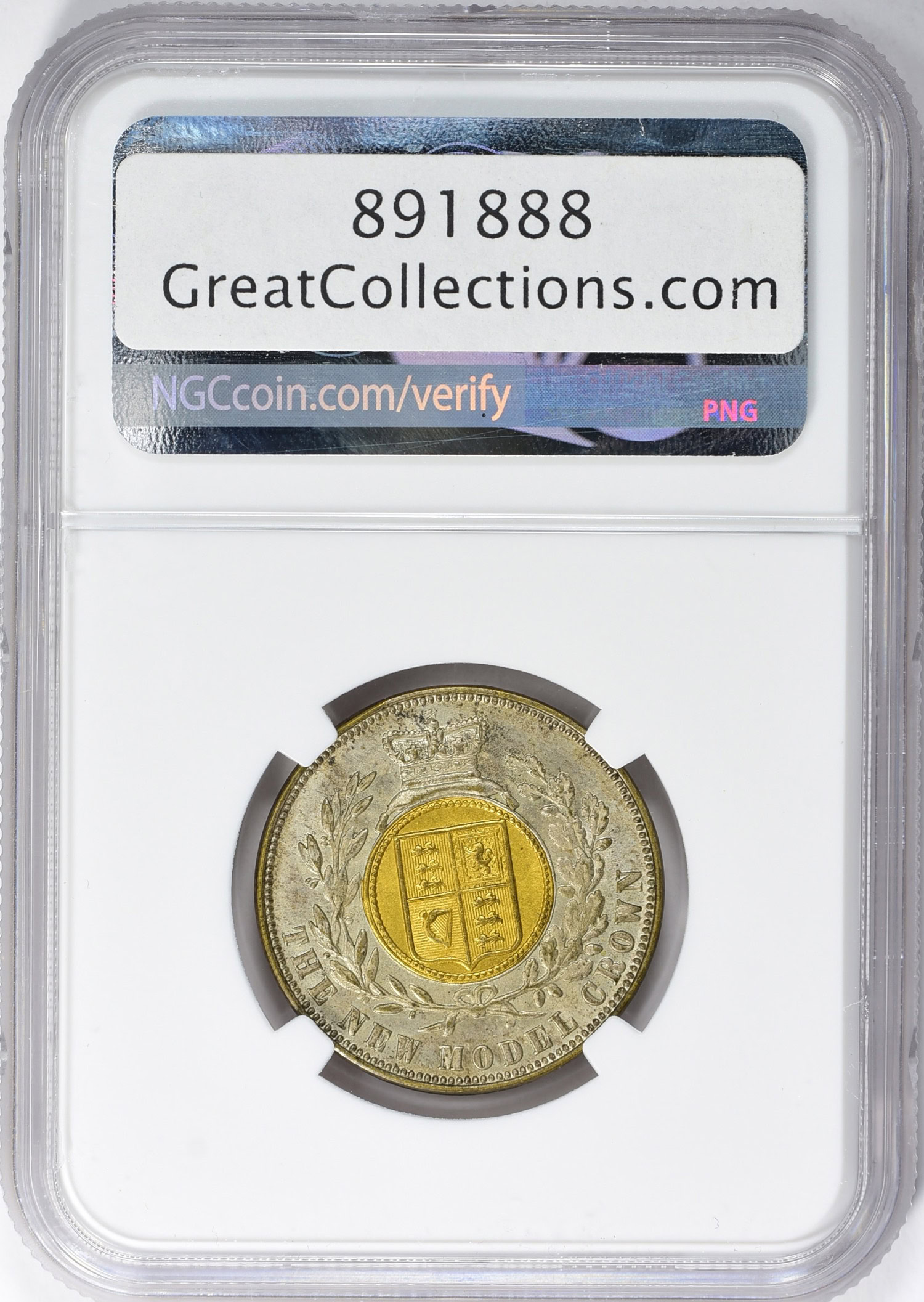 Great Britain ND (1848) Silvered and Gilt Copper New Model Crown Token  KM-X25 NGC MS-65 | NGC Cert #5858907-014 | GreatCollections Coin Auctions  Item #891888