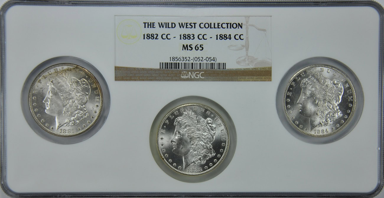 1882-CC, 1883-CC & 1884-CC Morgan Silver Dollars Wild West