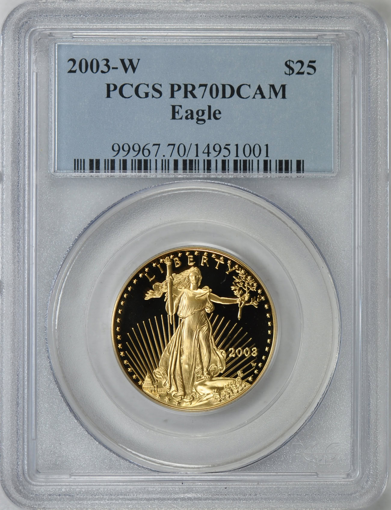 2003-W $25 Half-Ounce Gold American Eagle PCGS Proof-70 DCAM (Item