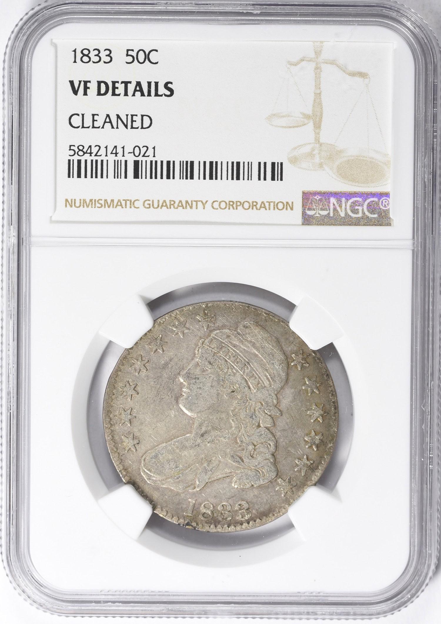 1833 Capped Bust Half Dollar NGC VF Details (Item 907599 