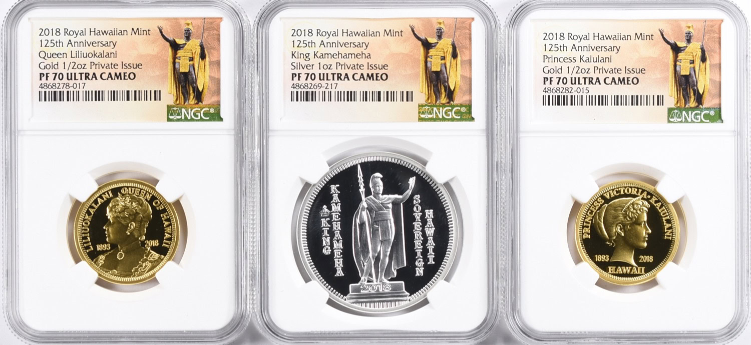 Hawaii 2018 Silver 1oz. and Gold 1/2oz. Kingdom of Hawaii 125th