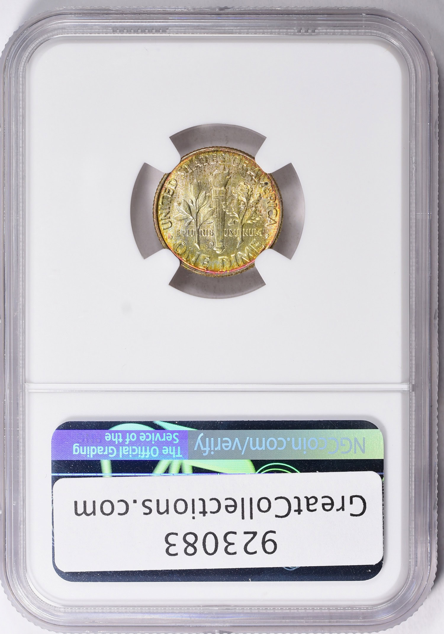 1958D Roosevelt Dime NGC MS66 FT (Toned) (Item 923083