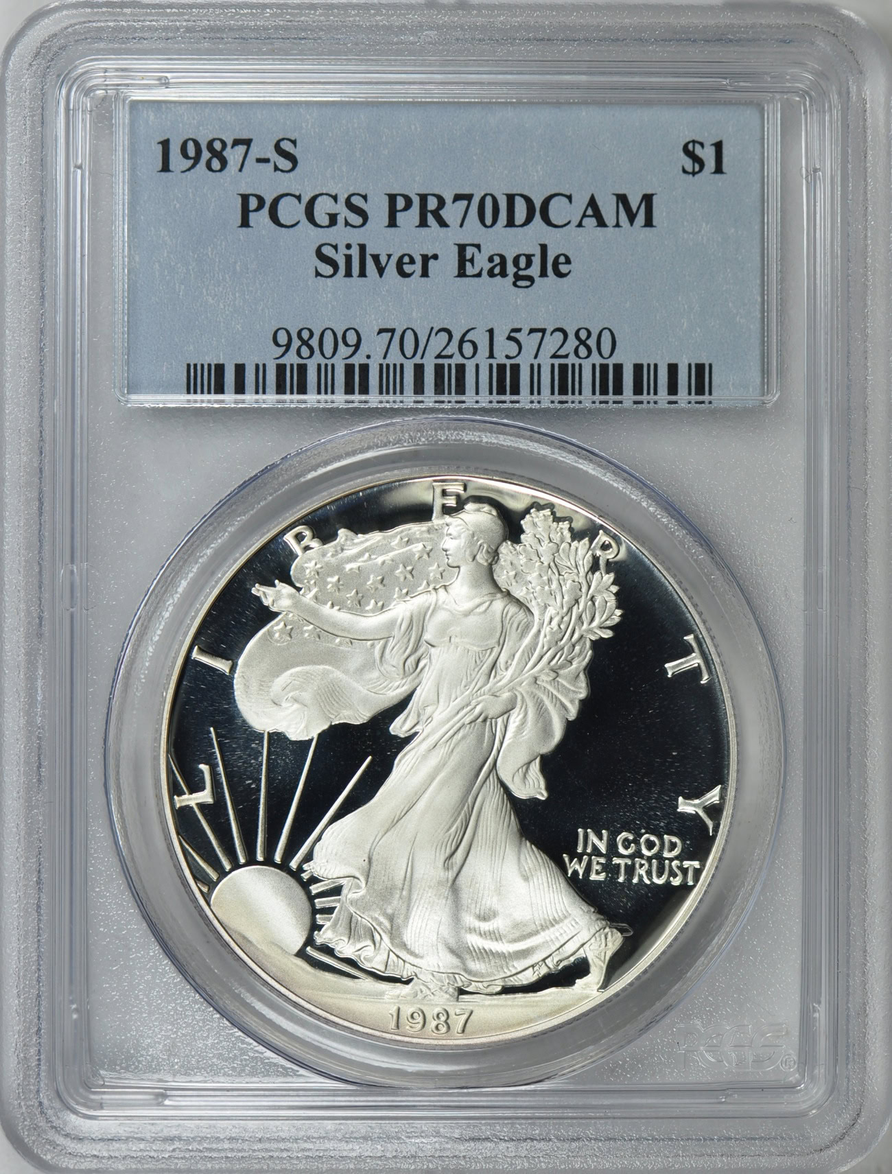 1987-S $1 Silver Eagle PCGS Proof-70 DCAM (Item 92620