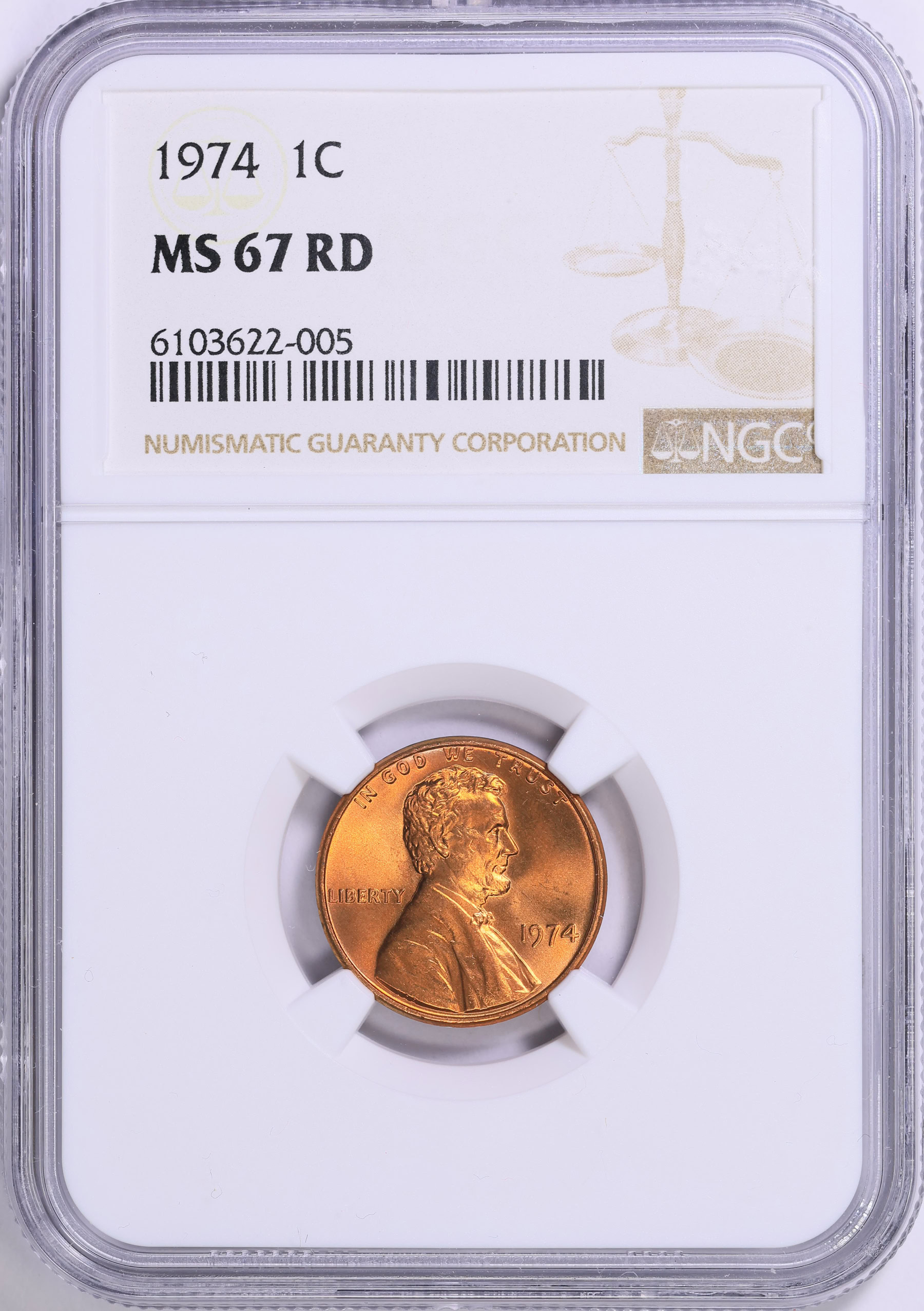 1974 Lincoln Cent NGC MS-67 RD (Item 941213) | GreatCollections Coin ...