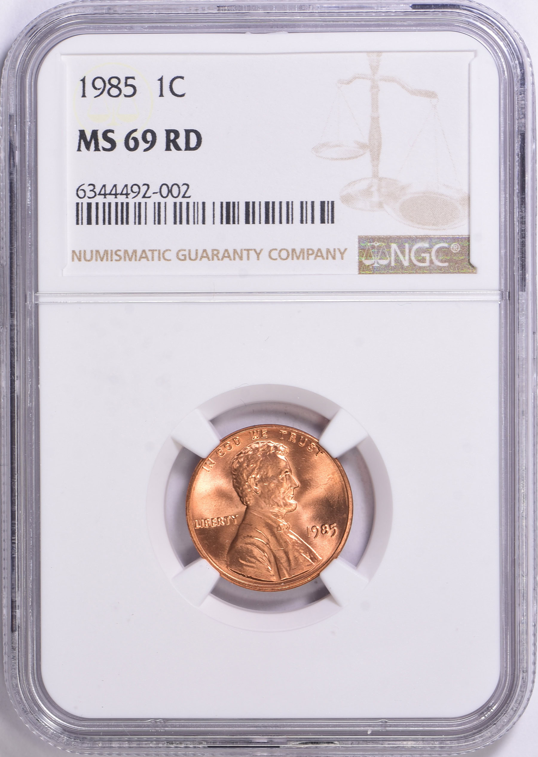 1985 Lincoln Cent NGC MS-69 RD (Item 941260) | GreatCollections Coin ...