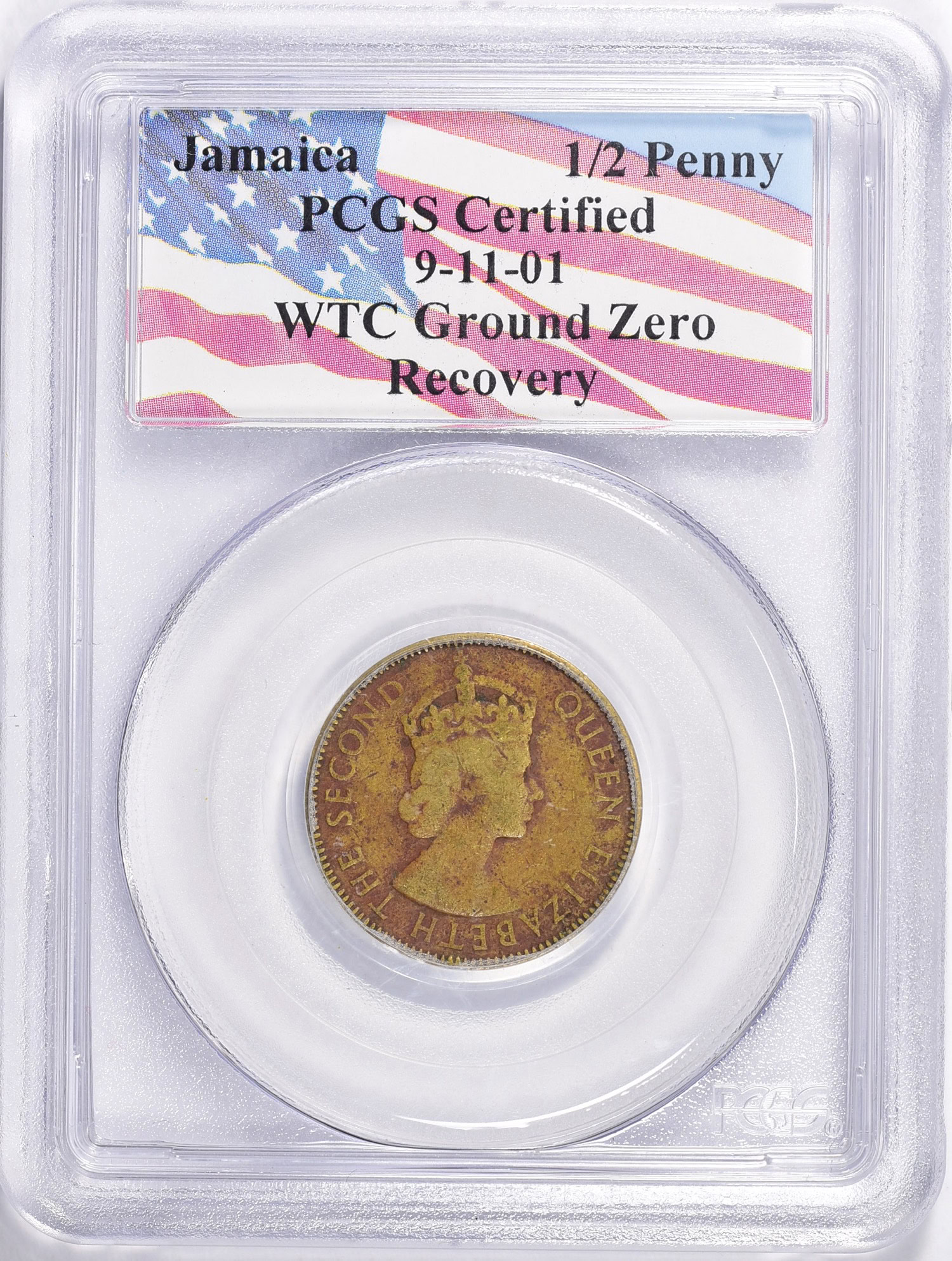 Jamaica 1955 Half Penny WTC World Trade Center Ground Zero