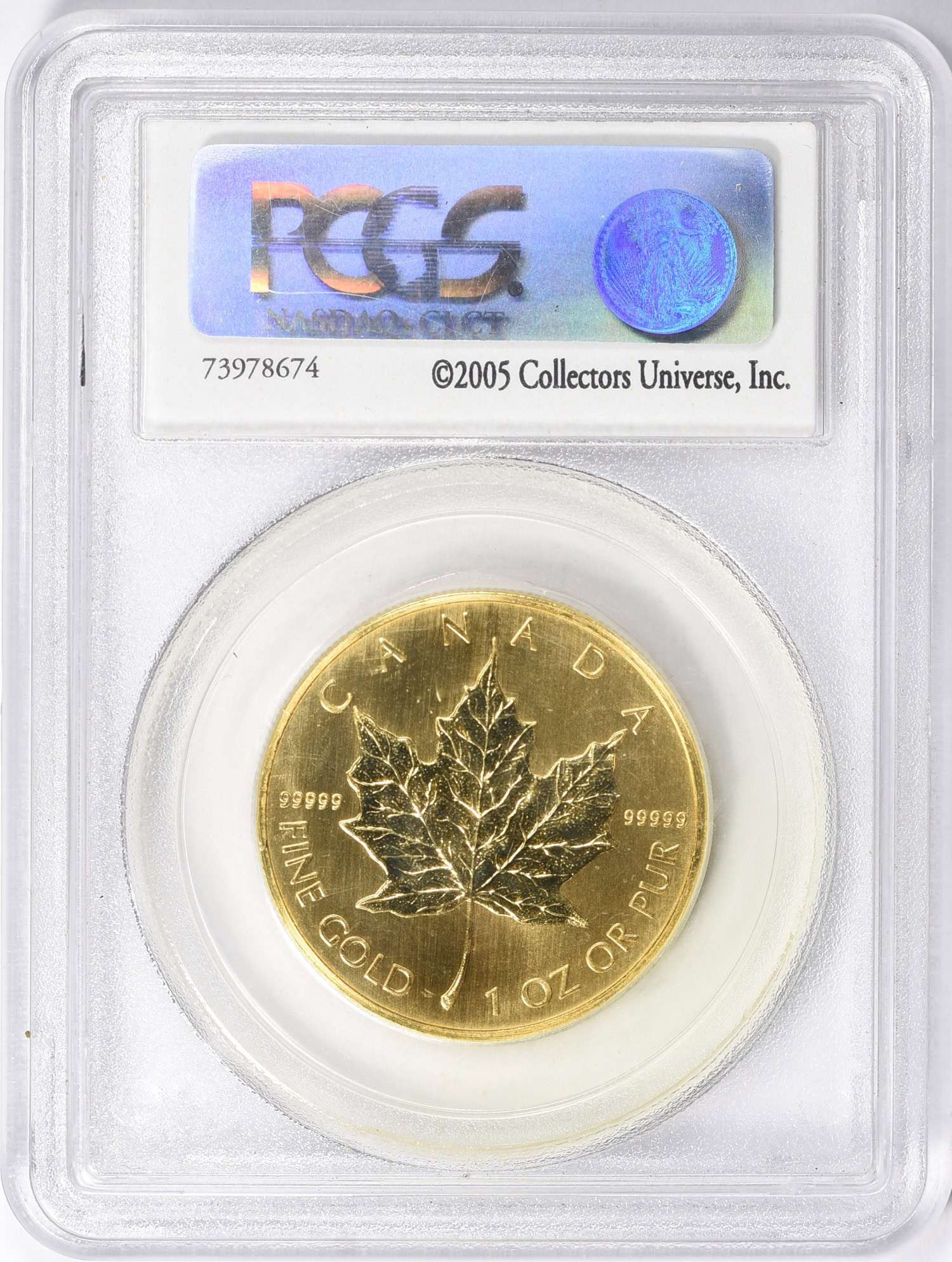 Canada 2005 Gold $50 Maple Leaf Experimental Issue PCGS MS-69 (AGW