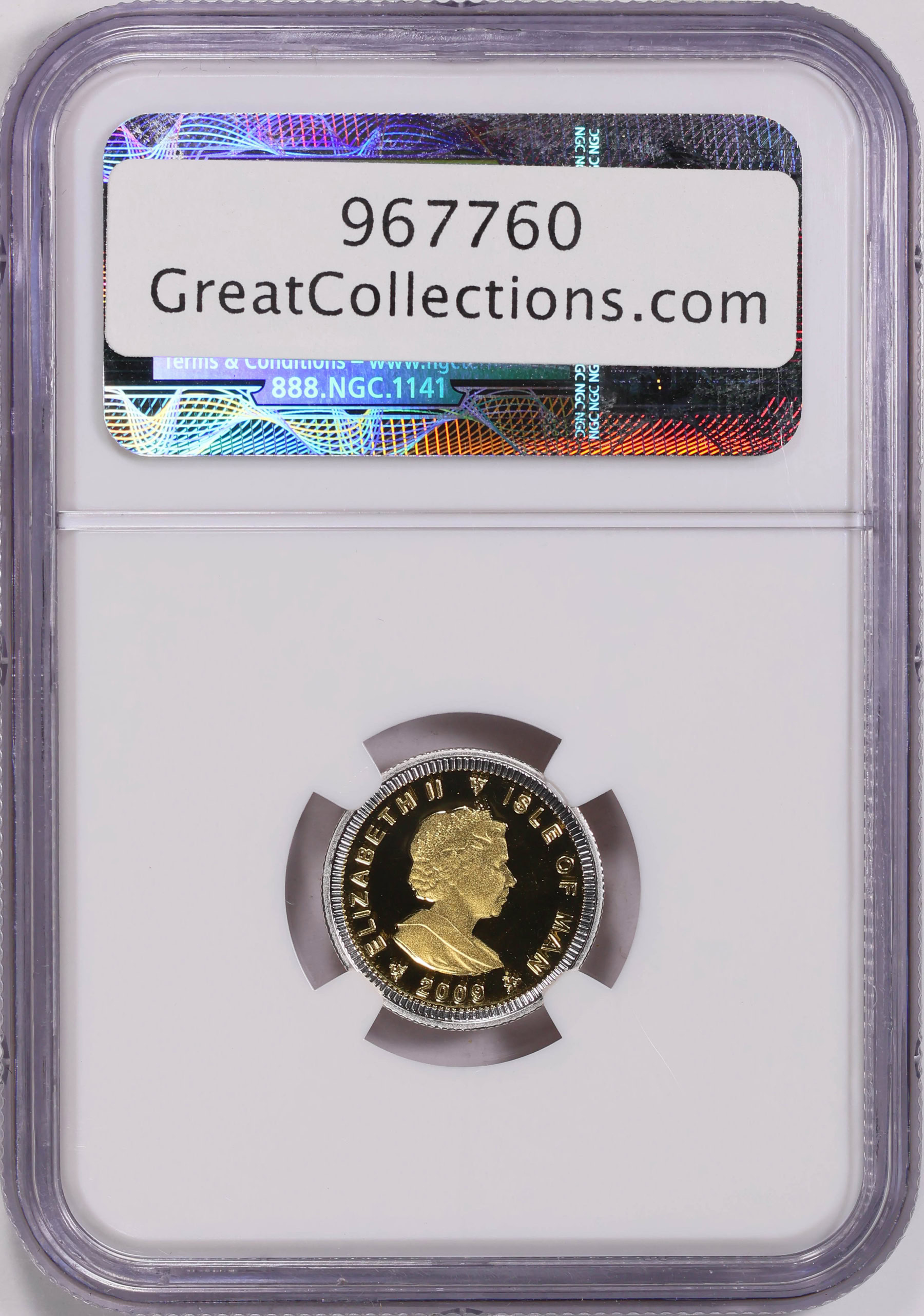Isle of Man 2009 Bimetallic Gold and Silver 1/10 Angel 25th