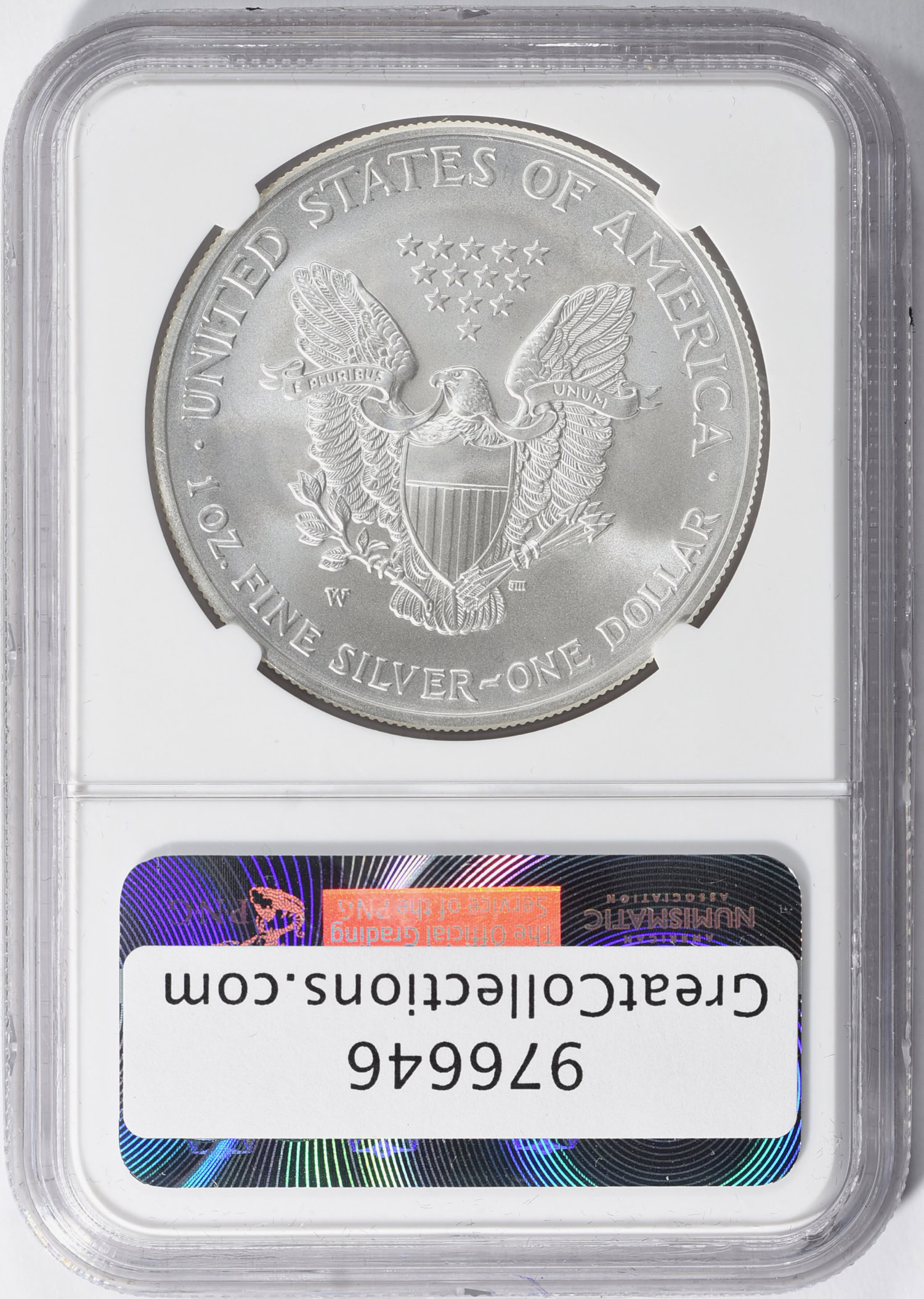 2008-W $1 Silver Eagle Reverse of 2007. Early Releases NGC MS-70