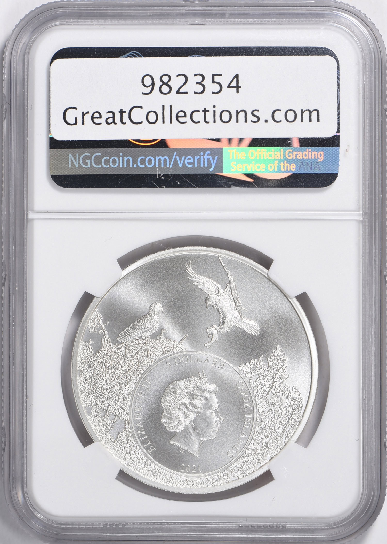 Cook Islands 2021 Silver $5 U.S. State Animal Series Louisiana