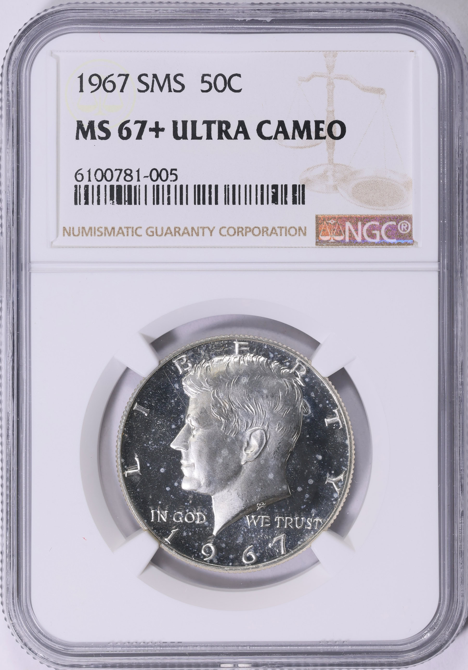 1967 Kennedy Half Dollar SMS NGC MS-67+ UC (Item 984609 ...