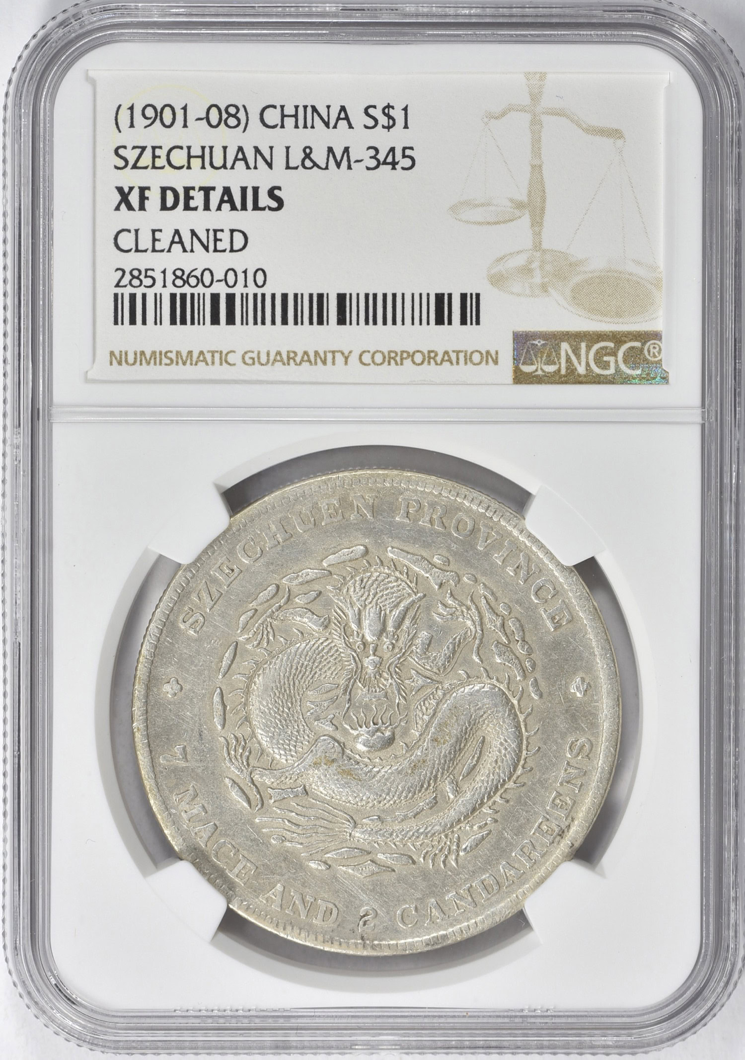 China - Szechuan Province Silver 7 Mace 2 Candareens (Dollar