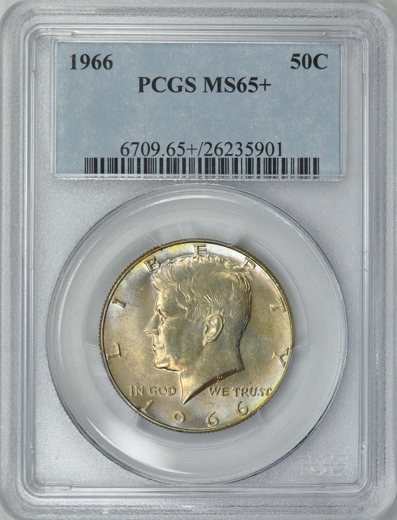1966 Kennedy Half Dollar PCGS MS-65+ (Toned) (Item 99402