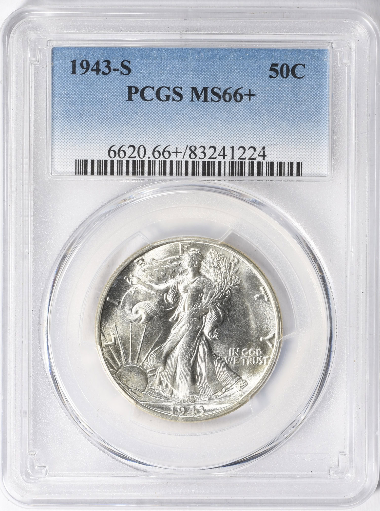 1943-S Walking Liberty Half Dollar PCGS MS-66+ (Item 997372 ...