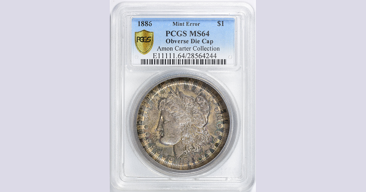 Spectacular 1886 Morgan Dollar Die Cap Error to be Auctioned by