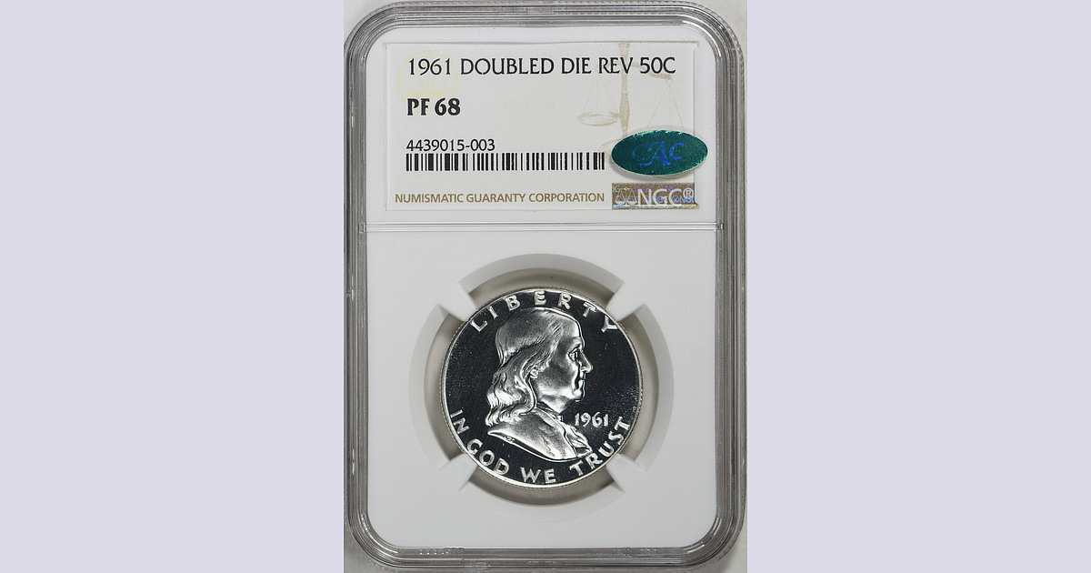 Finest Known 1961 Doubled Die Franklin Half Dollar at