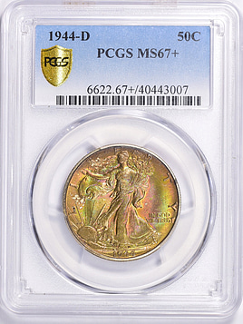 USA アメリカ 1944D NGC-AU58　50C ウォーキングリバティ 1944-D 50C (Regular Strike) Walking Liberty Half Dollar - PCGS