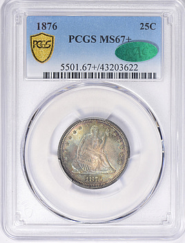 1876年(150年前) アメリカ シーテッド リバティ クォーター銀貨 GreatCollections - Coin Auction Archive > U.S. Coin Prices