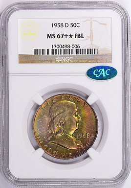 アメリカ 1958D フランクリン ハーフダラー 銀貨 MS66 FBL C830 1958年 ハーフダラー銀貨-D フランクリン アメリカ - メルカリ
