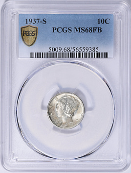 1937 s マーキュリーダイム　銀貨　状態良好 GreatCollections - Coin Auction Archive > U.S. Coin Prices > Dimes