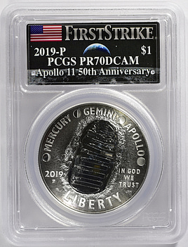 希少！シルバー イーグル2019-P PR69DCAM アポロ11 50th 2019 P Apollo 11 50th Anniversary PROOF Silver Dollar 1 oz .999