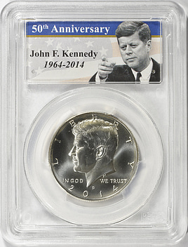 2014 S Kennedy 50th Anniversary 銀貨 2014-S KENNEDY 50th ANNIVERSARY SILVER NGC SP 70 PL ENHANCED