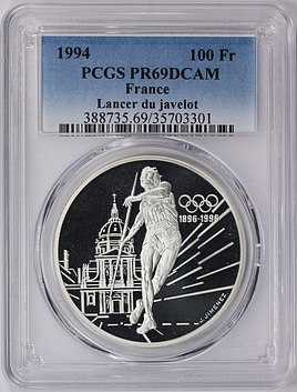 1994年 フランス100フラン銀貨 2枚 IOC100周年 SV925 GreatCollections - Coin Auction Archive > U.S. Coin Prices > World