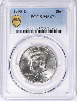 NGC準最高鑑定 PF69 1995年 ケネディ　1/2ドル銀貨　SV900 1995-S Kennedy 90% Silver Half Dollar NGC PF 69 - CV Coins