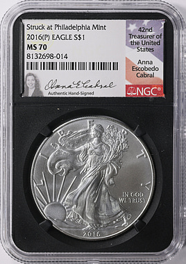 【新品】Silver Eagleイーグル銀貨2016 PCGS MS70 30年 2016 $1 Silver Eagle 30th Anniversary (Regular Strike) Silver
