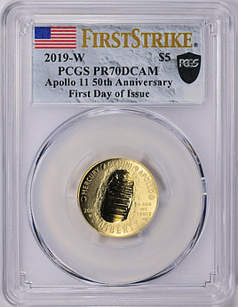 希少！シルバー イーグル2019-P PR69DCAM アポロ11 50th 2019-P $1 Apollo 11 50th Anniversary 5oz Silver, DCAM (Proof