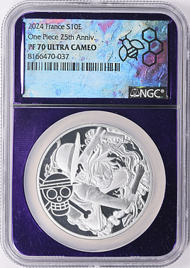 2024 フランス 10ユーロ ワンピース 銀貨 PF70 UC 25周年記念 2024 フランス 10ユーロ ワンピース 銀貨 PF70 UC 25周年記念の通販 by