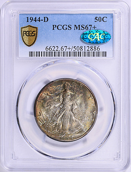 USA アメリカ 1944D NGC-AU58　50C ウォーキングリバティ 1944-D 50C (Regular Strike) Walking Liberty Half Dollar - PCGS