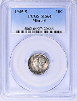 1945-S Micro S Mercury Dime - GreatCollections Knowledge Base