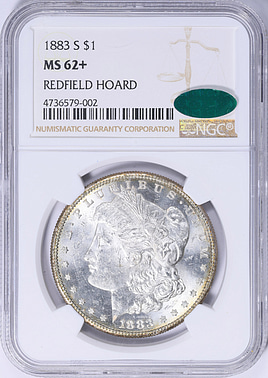 1883-S Morgan Silver Dollar NGC MS-62+ (CAC Green) (Toned