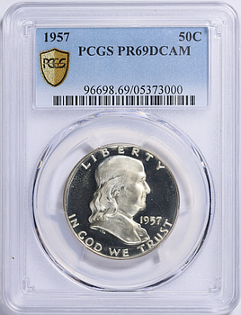 アメリカ 1957 フランクリン プルーフ ハーフダラー 銀貨 NGC PR66 GreatCollections - Coin Auction Archive > U.S. Coin Prices > Half